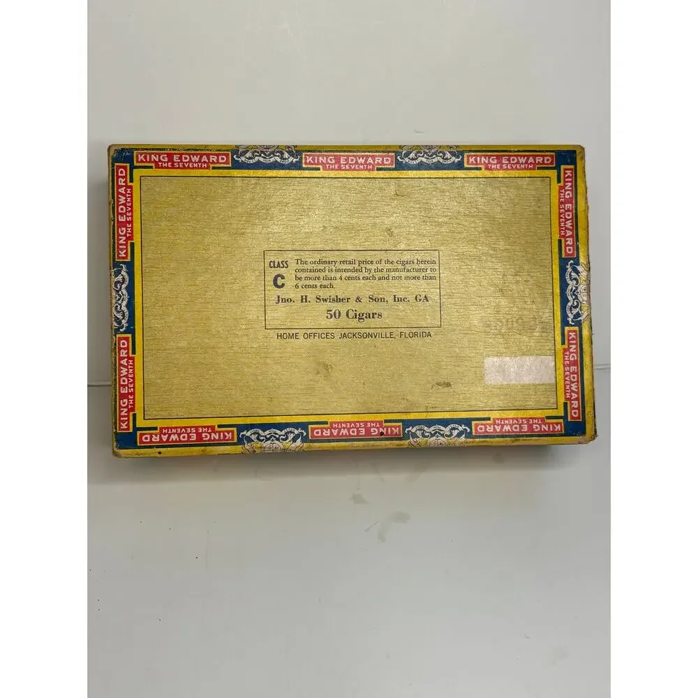 Vintage 1950s King Edward Imperials Cigar Box Swisher 6 Cent Crafting